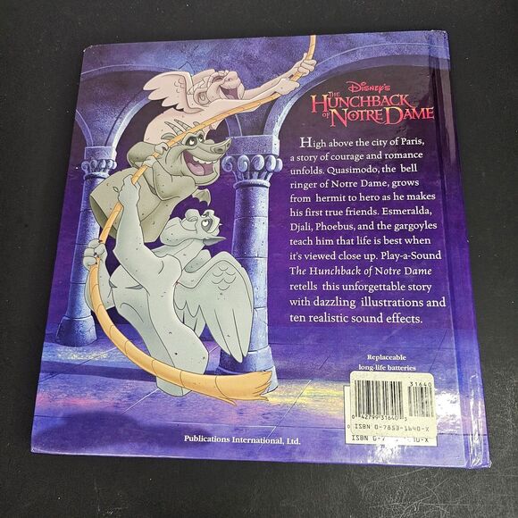 Vtg Disney Play-a-Sound Hunchback of Notre Dame Sound Effects Book 1996 Working - Picture 2 of 4